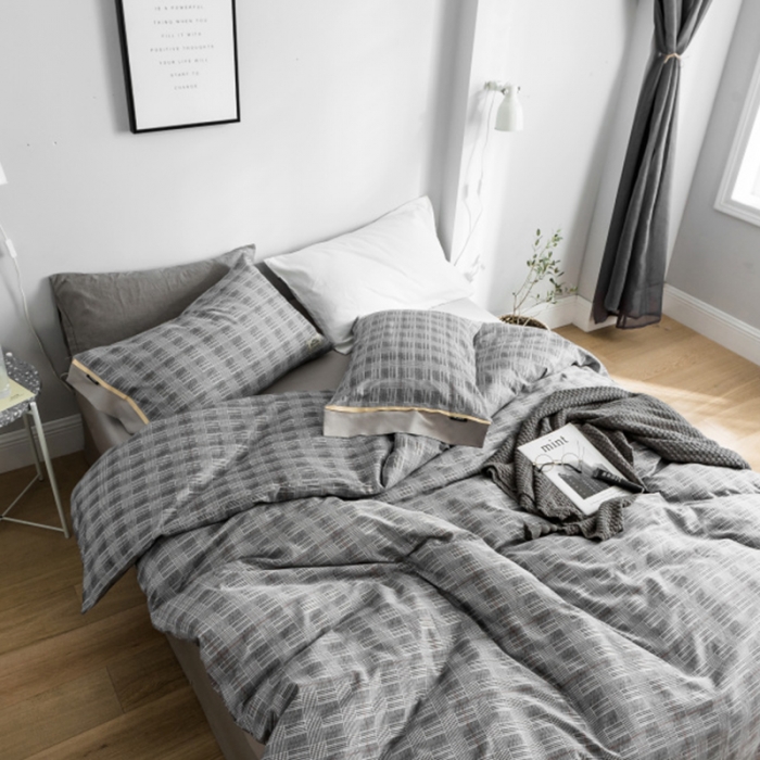 91家纺网 家纺一手货源 找家纺 棉生活 2019新款轻奢简约系列四件套 曼迪