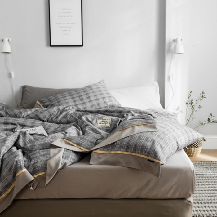 91家纺网 家纺一手货源 找家纺 棉生活 2019新款轻奢简约系列四件套 曼迪