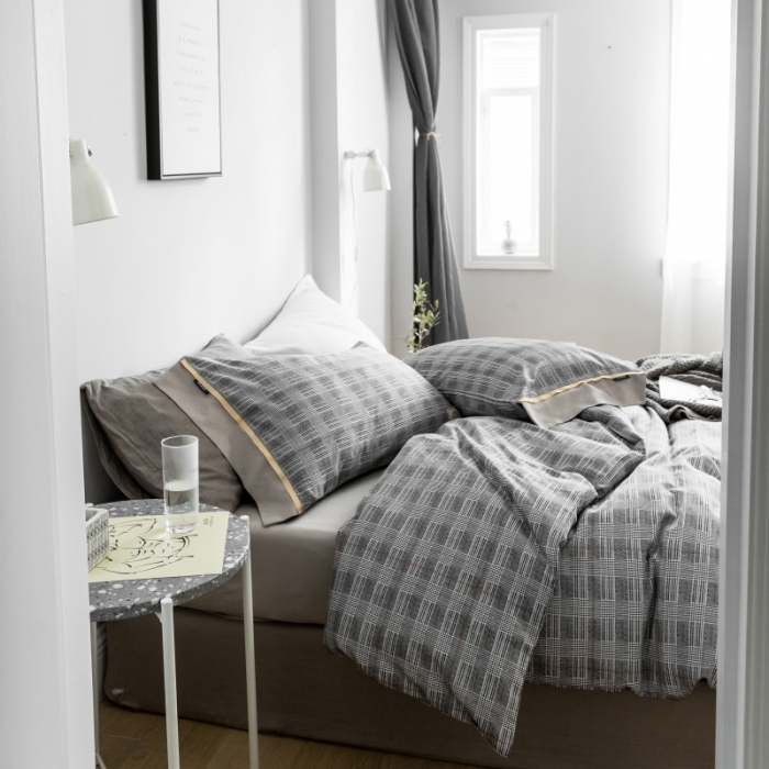 91家纺网 家纺一手货源 找家纺 棉生活 2019新款轻奢简约系列四件套 曼迪