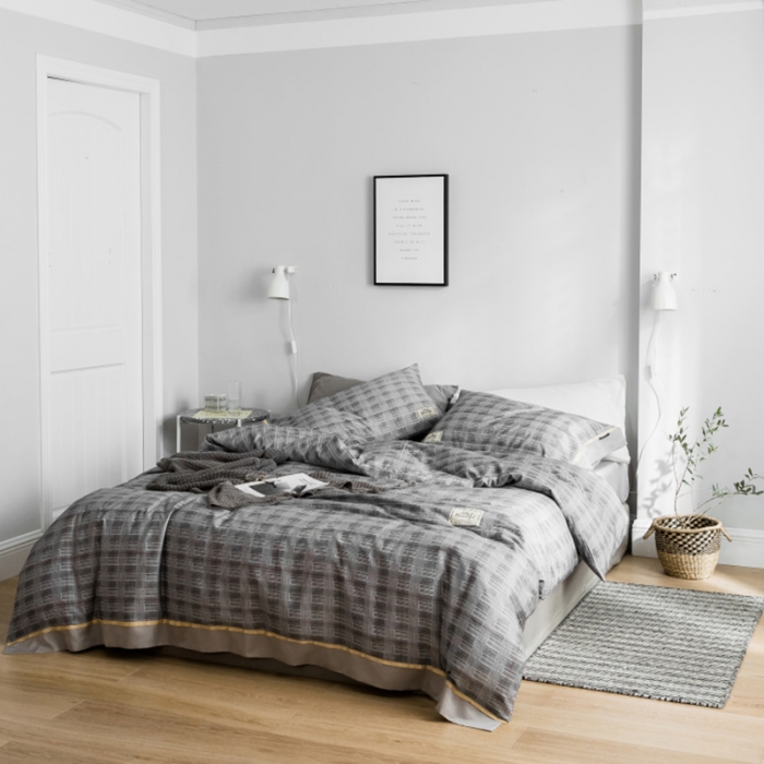 91家纺网 家纺一手货源 找家纺 棉生活 2019新款轻奢简约系列四件套 曼迪