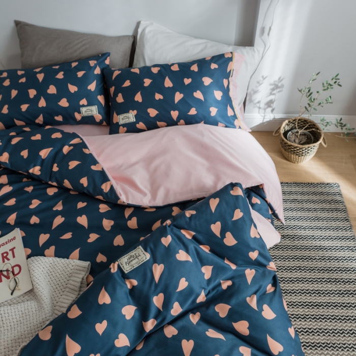 91家纺网 家纺一手货源 找家纺 棉生活 2019新款轻奢简约系列四件套 甜心