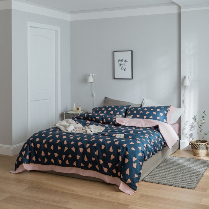 91家纺网 家纺一手货源 找家纺 棉生活 2019新款轻奢简约系列四件套 甜心