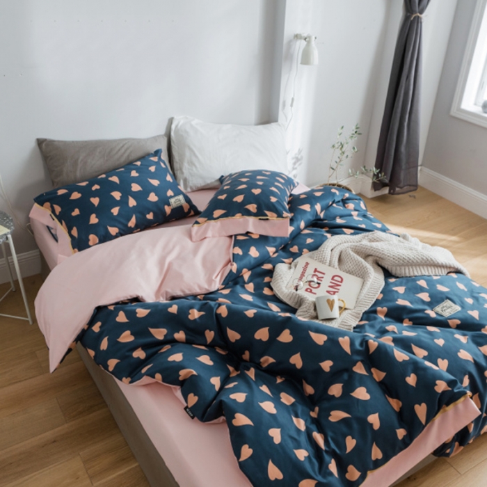 91家纺网 家纺一手货源 找家纺 棉生活 2019新款轻奢简约系列四件套 甜心