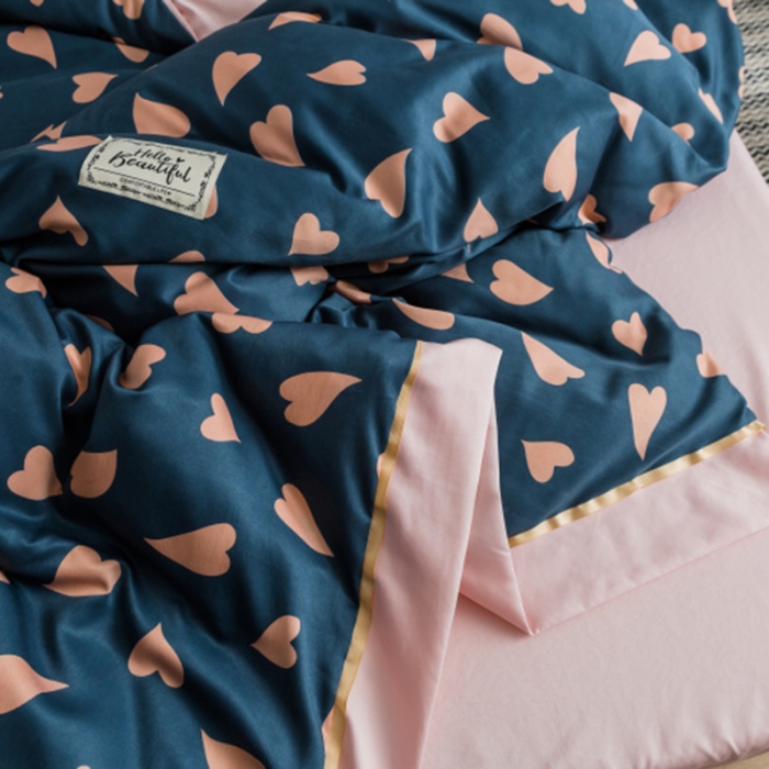 91家纺网 家纺一手货源 找家纺 棉生活 2019新款轻奢简约系列四件套 甜心