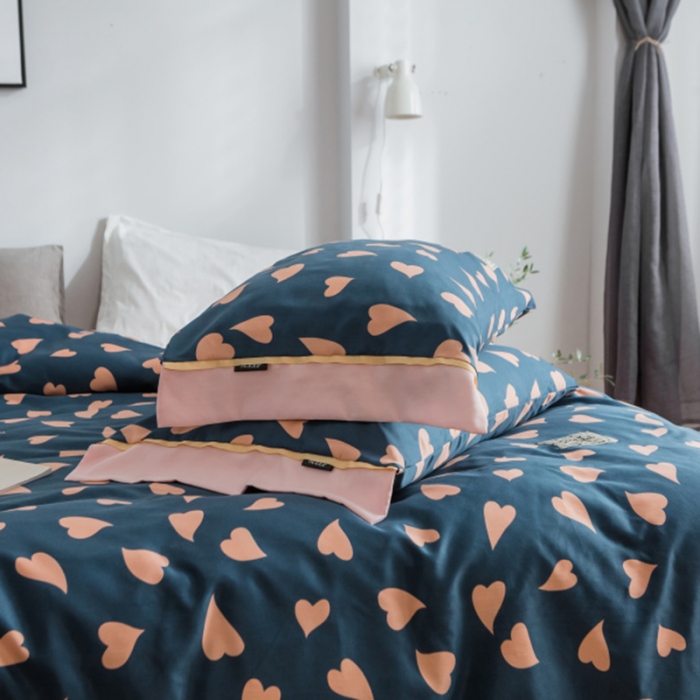 91家纺网 家纺一手货源 找家纺 棉生活 2019新款轻奢简约系列四件套 甜心