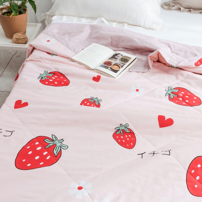 91家纺网 家纺一手货源 找家纺 棉生活 2019新款全棉棉花夏被 大草莓