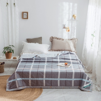 棉生活 2019新款全棉棉花夏被 绅士咖