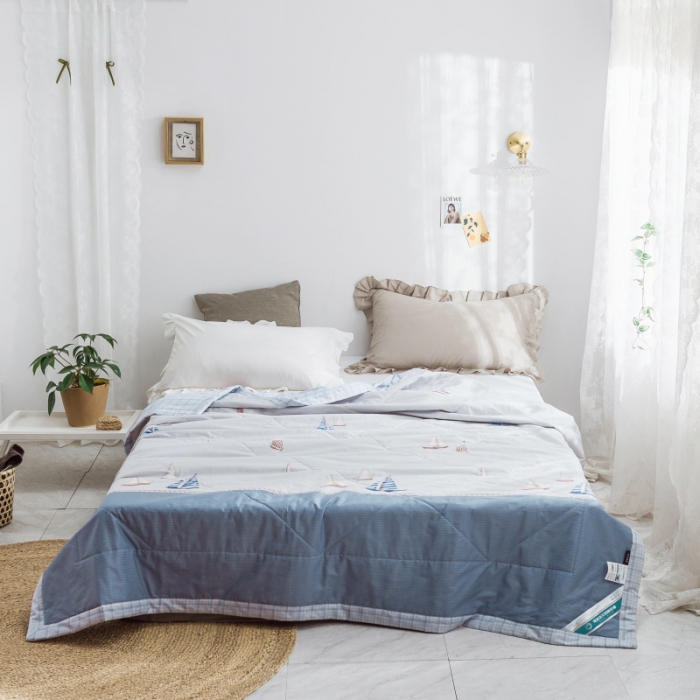 91家纺网 家纺一手货源 找家纺 棉生活 2019新款全棉棉花夏被 一帆风顺