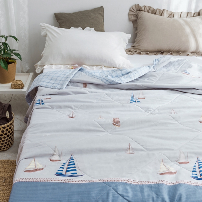 91家纺网 家纺一手货源 找家纺 棉生活 2019新款全棉棉花夏被 一帆风顺