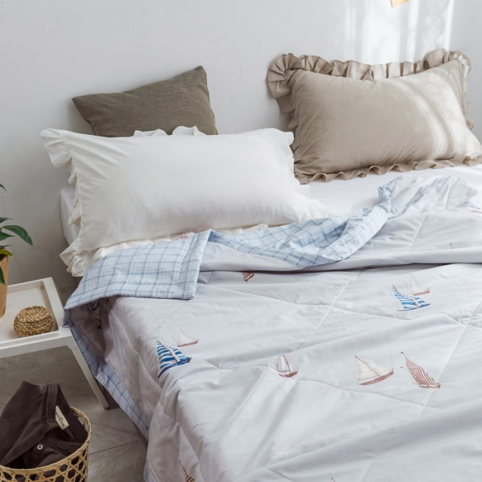 91家纺网 家纺一手货源 找家纺 棉生活 2019新款全棉棉花夏被 一帆风顺