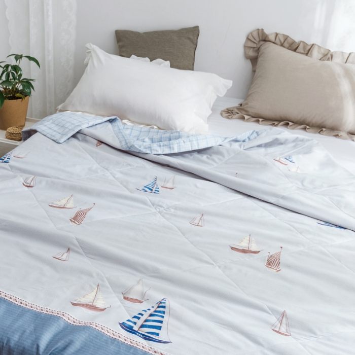 91家纺网 家纺一手货源 找家纺 棉生活 2019新款全棉棉花夏被 一帆风顺