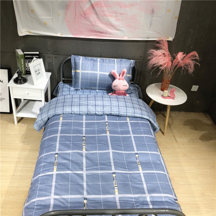 91家纺网 家纺一手货源 找家纺 棉生活 2019新款学生三件套 时间旅行蓝