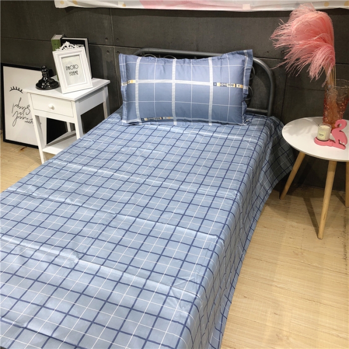 91家纺网 家纺一手货源 找家纺 棉生活 2019新款学生三件套 时间旅行蓝