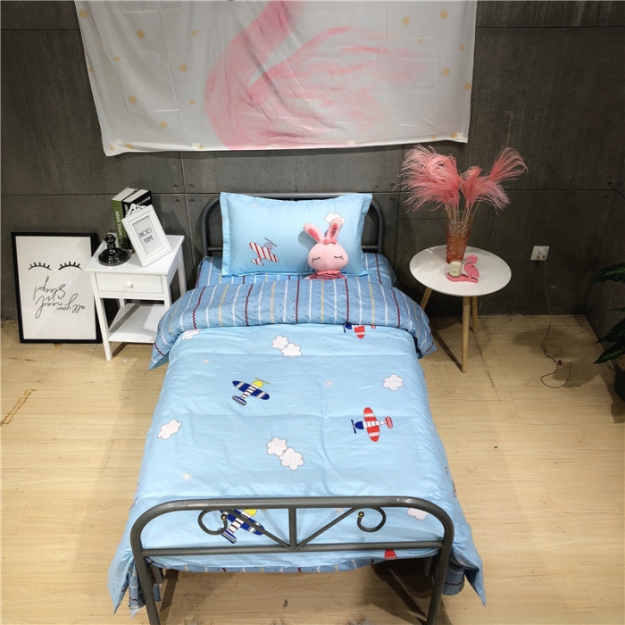 91家纺网 家纺一手货源 找家纺 棉生活 2019新款学生三件套 探索太空蓝