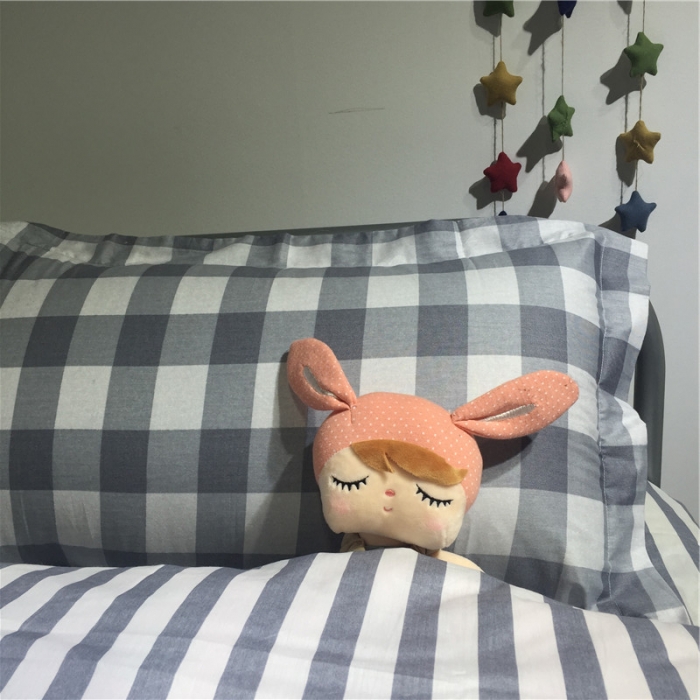 91家纺网 家纺一手货源 找家纺 棉生活 2019新款学生三件套 格调灰