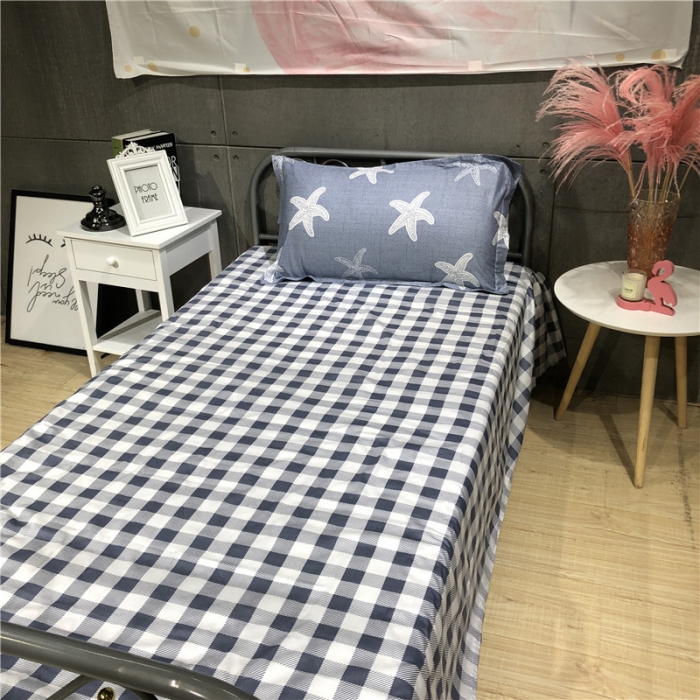 91家纺网 家纺一手货源 找家纺 棉生活 2019新款学生三件套 海星蓝