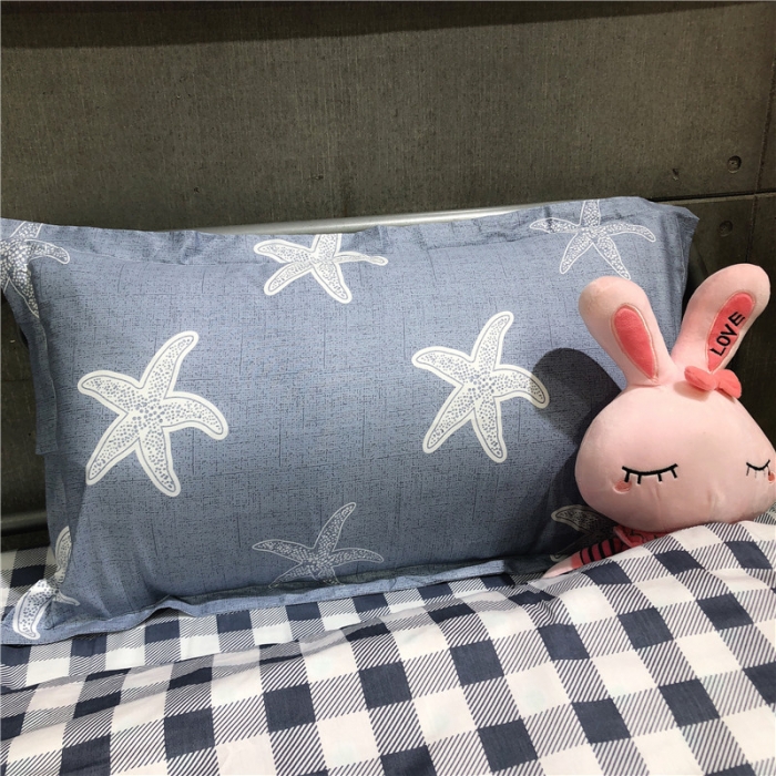 91家纺网 家纺一手货源 找家纺 棉生活 2019新款学生三件套 海星蓝