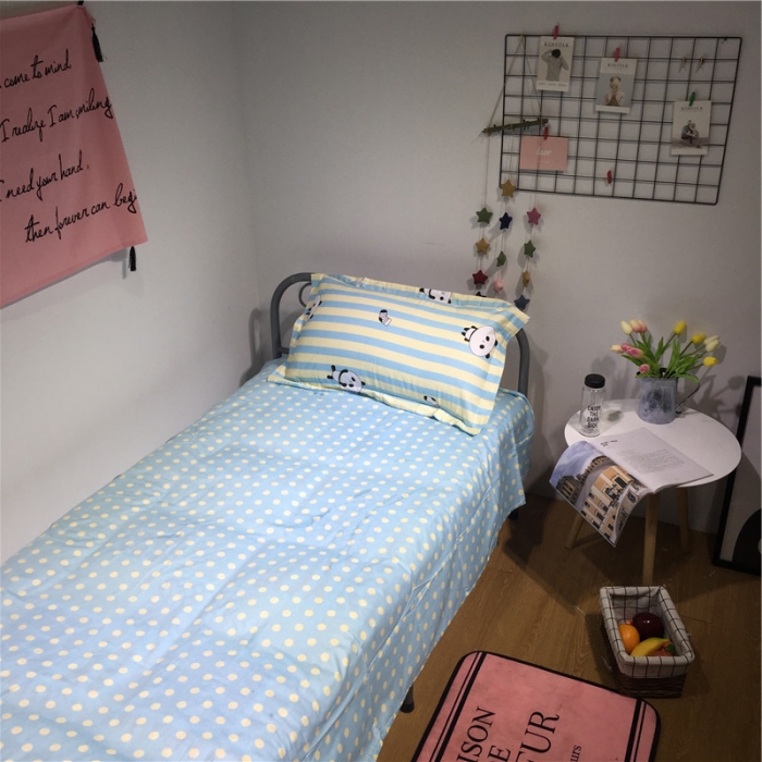 91家纺网 家纺一手货源 找家纺 棉生活 2019新款学生三件套 萌宝熊猫