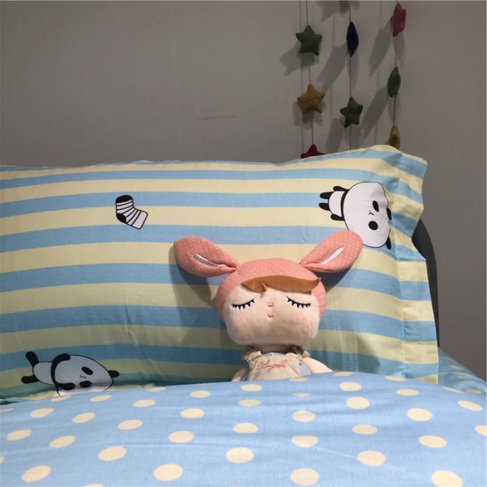 91家纺网 家纺一手货源 找家纺 棉生活 2019新款学生三件套 萌宝熊猫