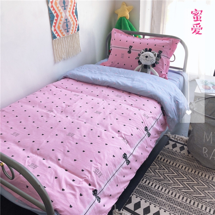 91家纺网 家纺一手货源 找家纺 棉生活 2019新款学生三件套 蜜爱