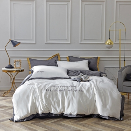 91家纺网 家纺一手货源 找家纺 优悦生活馆 2019新款永恒水洗真丝四件套 永恒-象牙白