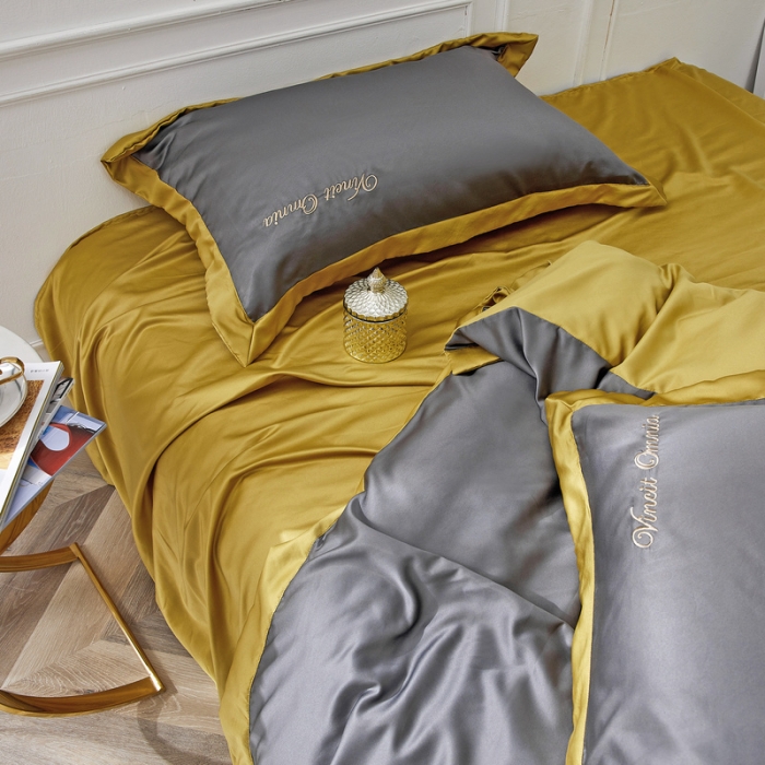 91家纺网 家纺一手货源 找家纺 优悦生活馆 2019新款永恒水洗真丝四件套 永恒-高级灰