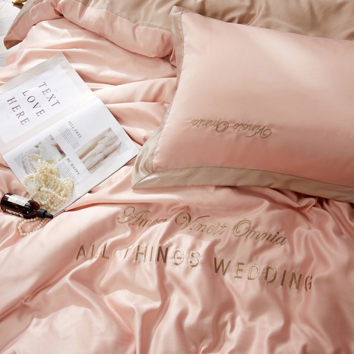 91家纺网 家纺一手货源 找家纺 优悦生活馆 2019新款永恒水洗真丝四件套 永恒-裸粉