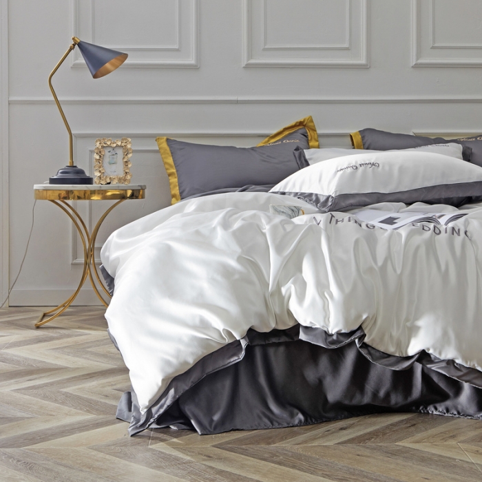 91家纺网 家纺一手货源 找家纺 优悦生活馆 2019新款永恒水洗真丝四件套 永恒-象牙白