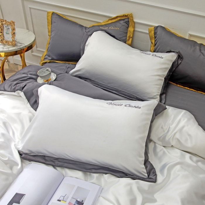 91家纺网 家纺一手货源 找家纺 优悦生活馆 2019新款永恒水洗真丝四件套 永恒-象牙白