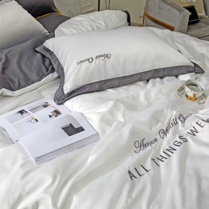 91家纺网 家纺一手货源 找家纺 优悦生活馆 2019新款永恒水洗真丝四件套 永恒-象牙白