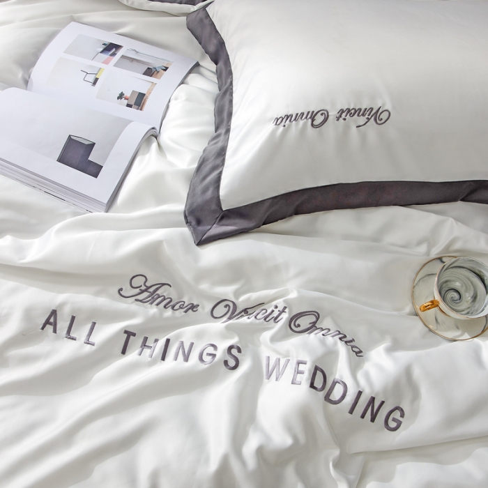 91家纺网 家纺一手货源 找家纺 优悦生活馆 2019新款永恒水洗真丝四件套 永恒-象牙白