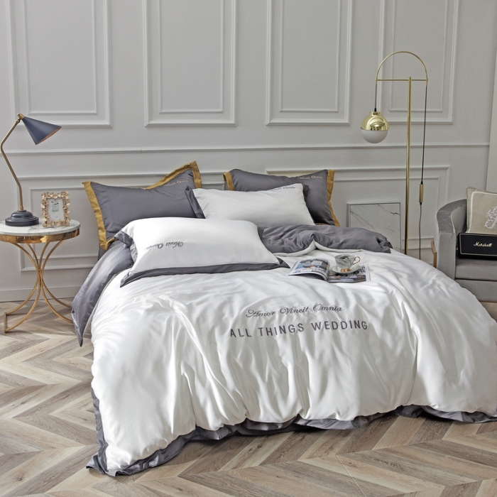 91家纺网 家纺一手货源 找家纺 优悦生活馆 2019新款永恒水洗真丝四件套 永恒-象牙白