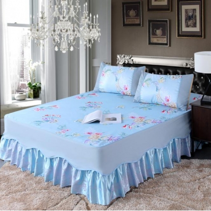 91家纺网 家纺一手货源 找家纺 （总）米莱 新款机洗床笠床裙凉席