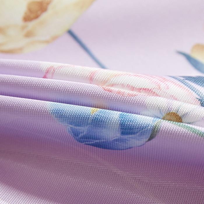 91家纺网 家纺一手货源 找家纺 米莱 2018凉席强推款水洗床笠带花边 秀色花开-紫