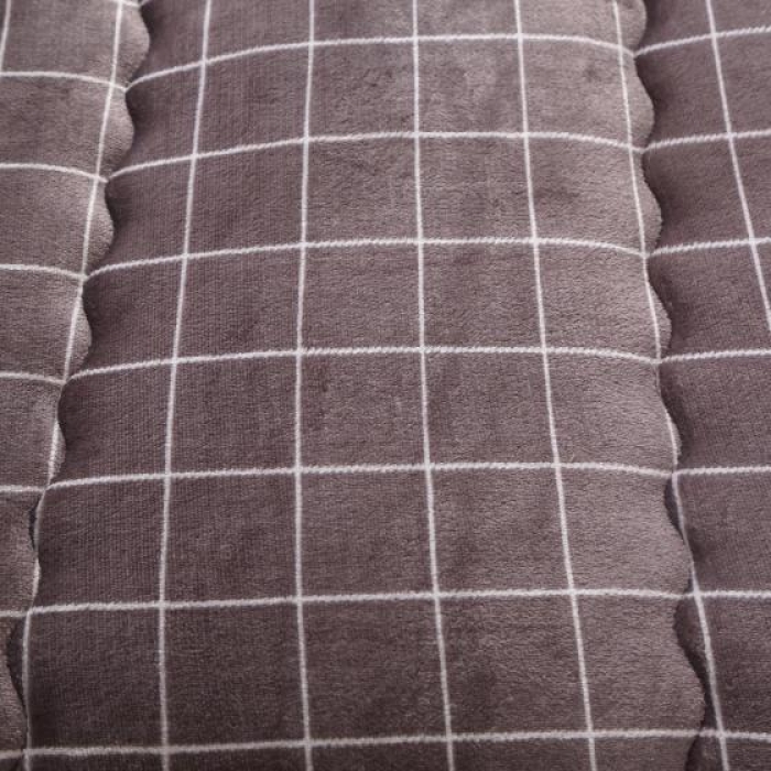 91家纺网 家纺一手货源 找家纺 米莱家纺 2018无印风双面法兰绒冬被 格调灰