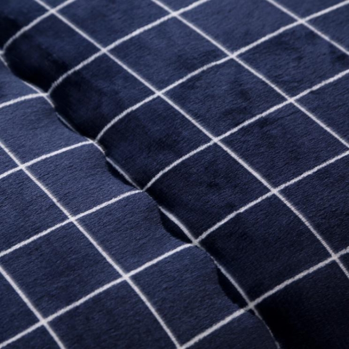 91家纺网 家纺一手货源 找家纺 米莱家纺 2018无印风双面法兰绒冬被 格调蓝