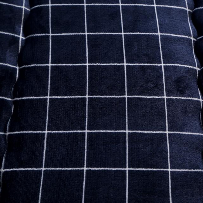 91家纺网 家纺一手货源 找家纺 米莱家纺 2018无印风双面法兰绒冬被 格调蓝