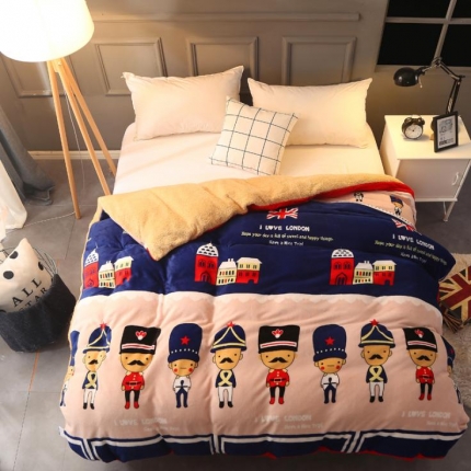 91家纺网 家纺一手货源 找家纺 米莱家纺 2018新款加厚法莱绒单被套 士兵