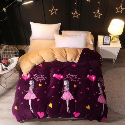 91家纺网 家纺一手货源 找家纺 （总）米莱家纺 2018可拆卸法莱绒羊羔绒冬被