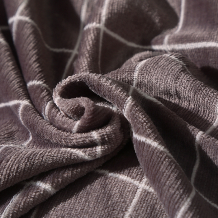 91家纺网 家纺一手货源 找家纺 米莱家纺 2018可拆卸法莱绒羊羔绒冬被 小格-灰色