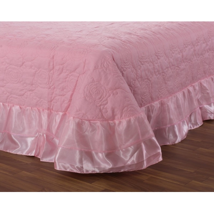 91家纺网 家纺一手货源 找家纺 晶缦家纺 薇薇新娘蕾丝贡缎四-七件套 粉