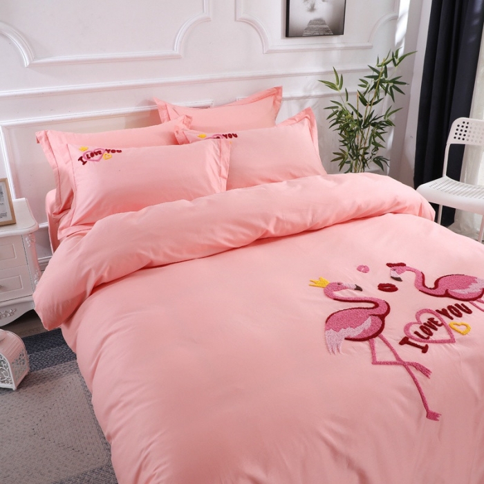 91家纺网 家纺一手货源 找家纺 13372田园风全棉毛巾绣四件套纯棉绣花四件套全棉刺绣四件套