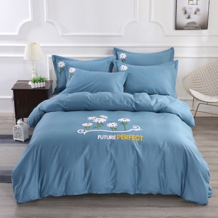 13372田园风全棉毛巾绣四件套纯棉绣花四件套全棉刺绣四件套