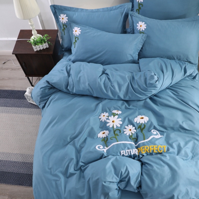 91家纺网 家纺一手货源 找家纺 13372田园风全棉毛巾绣四件套纯棉绣花四件套全棉刺绣四件套