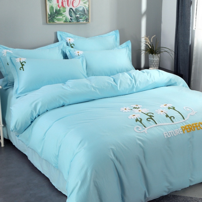 91家纺网 家纺一手货源 找家纺 13372田园风全棉毛巾绣四件套纯棉绣花四件套全棉刺绣四件套