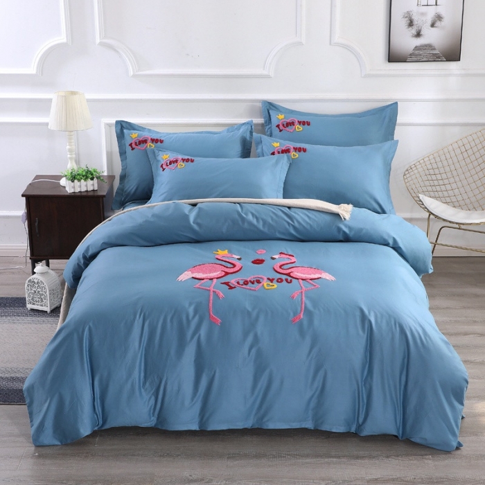 91家纺网 家纺一手货源 找家纺 13372田园风全棉毛巾绣四件套纯棉绣花四件套全棉刺绣四件套