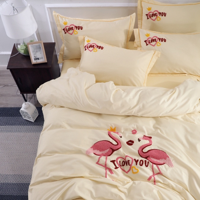 91家纺网 家纺一手货源 找家纺 13372田园风全棉毛巾绣四件套纯棉绣花四件套全棉刺绣四件套