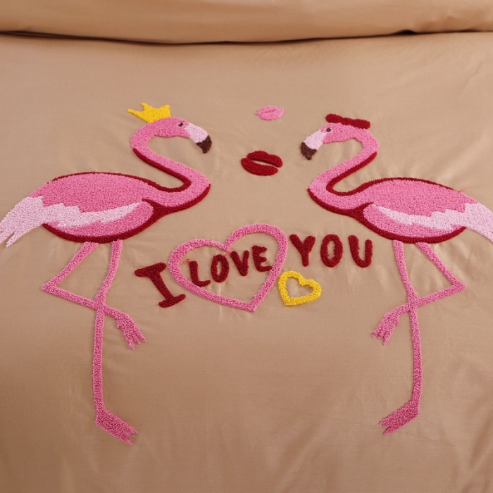 91家纺网 家纺一手货源 找家纺 幸福烈鸟13372田园风全棉毛巾绣四件套纯棉绣花四件套刺绣