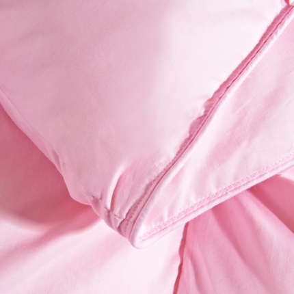 富旺家纺 单边法式米字格羽绒被 粉色