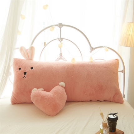 鼎韵家纺 粉色白色兔子靠垫 粉红色